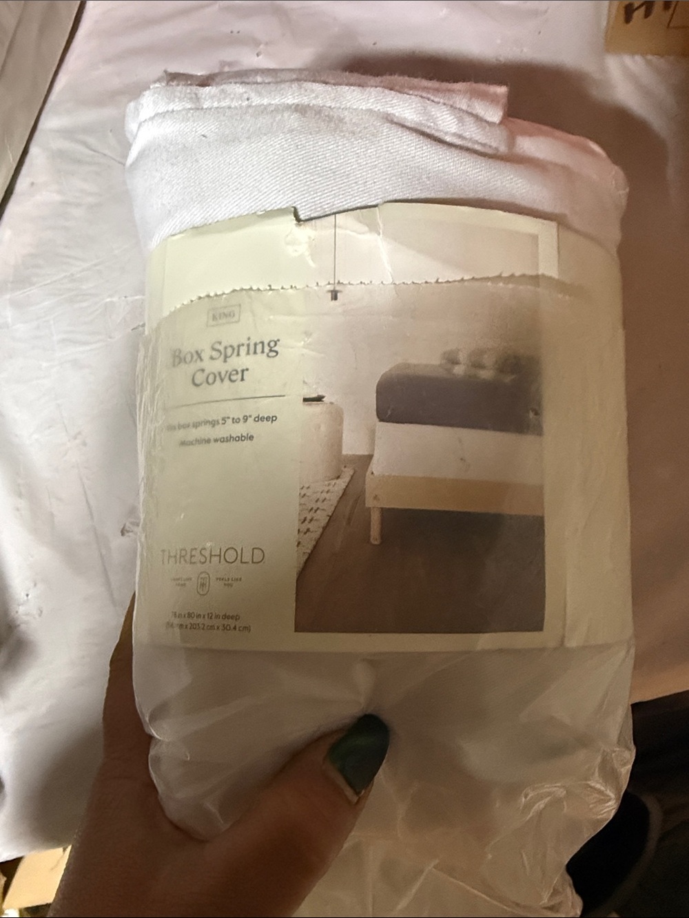 Threshold White Box Spring Cover